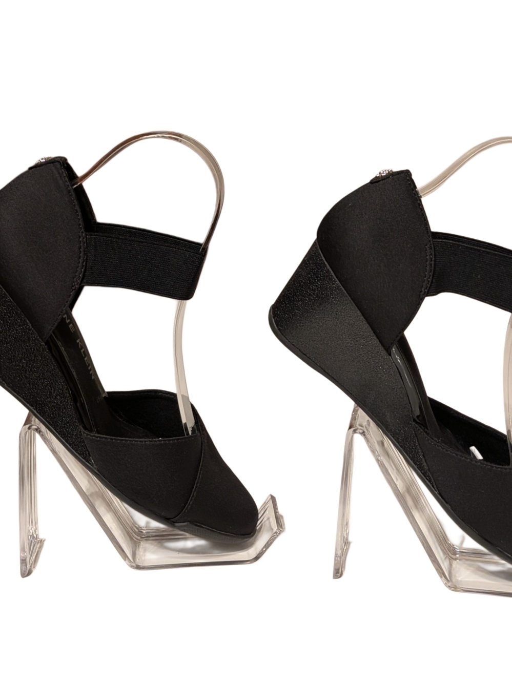 Anne Klein iFlex Black Slingback Wedge Heels Womens Size 6.5 M Comfort Shoes - Picture 2 of 10